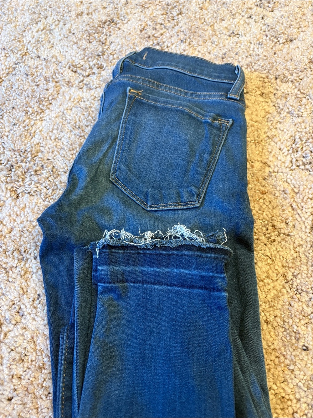 Flying Monkey Indigo Skinny Jeans with Distressed Hem